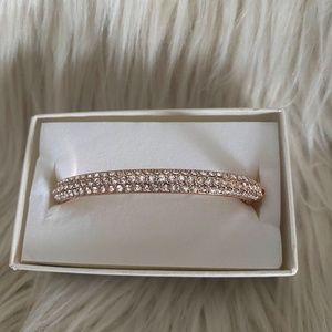 Rose Gold Rhinestone Bangle Bracelet